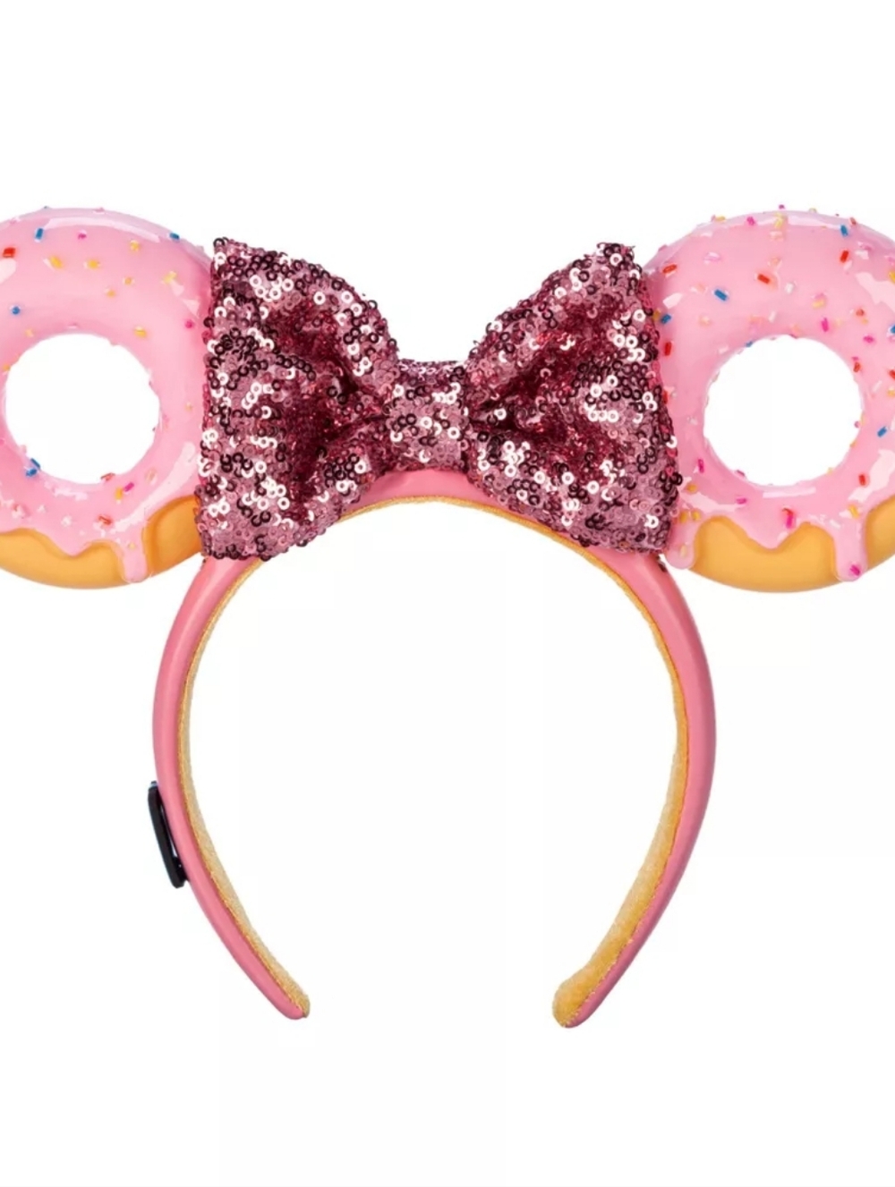 NWT Disney Pink & Yellow Donut Sequin Bow Mickey Ears Headband